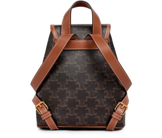 CELINE Folco Triomphe canvas and calfskin mini backpack - Image 3