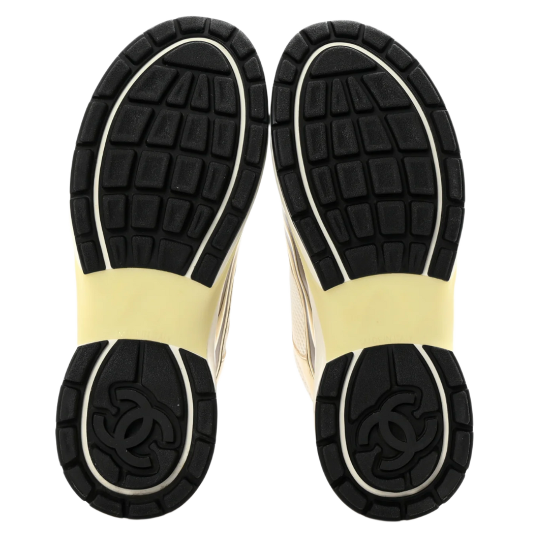 CHANEL 'WHITE/GOLD' CC LOGO SNEAKER