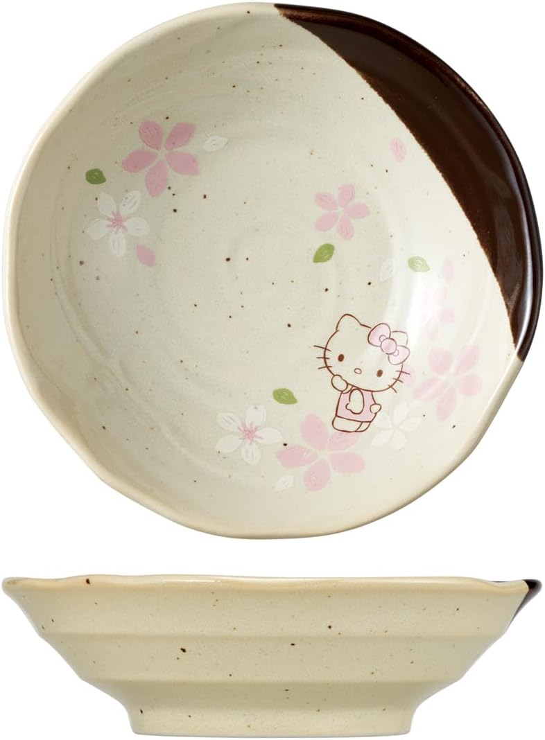 Skater CHMD2-A Mino Pot, Medium Bowl, Hello Kitty Sakura Sanrio, 6.4 x 1.8 inches (16.3 x 4.5 cm)