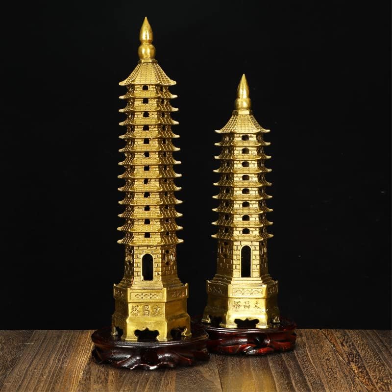 伝統的な飾り文昌タワー置物工芸品中国風水銅像デスクトップ本棚キャビネットの装飾,16cm [並行輸入品]