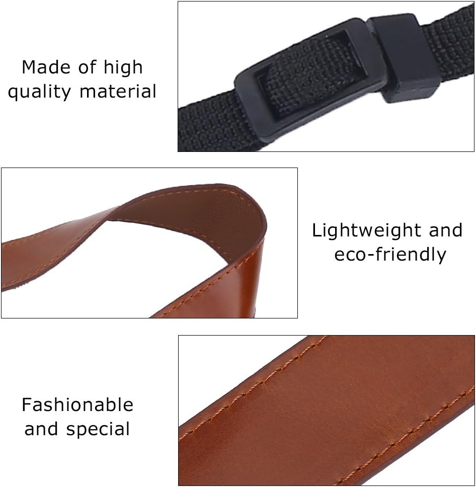 Camera Shoulder Strap, Adjustable PU Leather Camera Neck Strap for All DSLR Cameras Classic Belt for Nikon Canon Sony Photography Accessories (Tan)