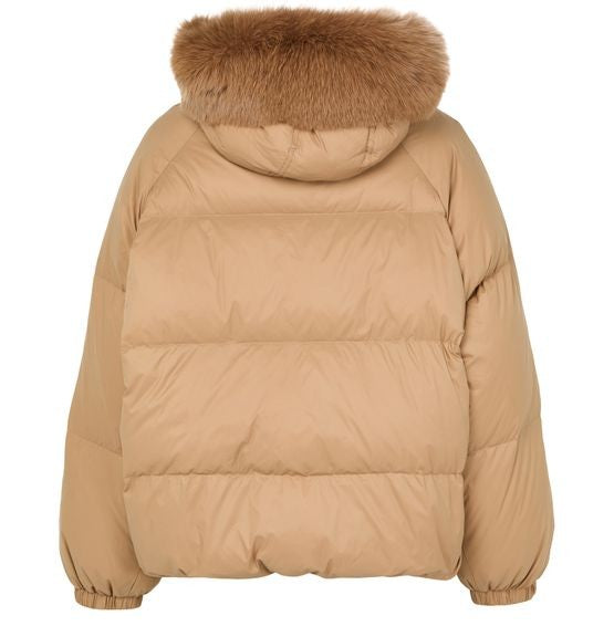 YVES SALOMON Hooded puffer jacket with a fox fur trim - Image 3