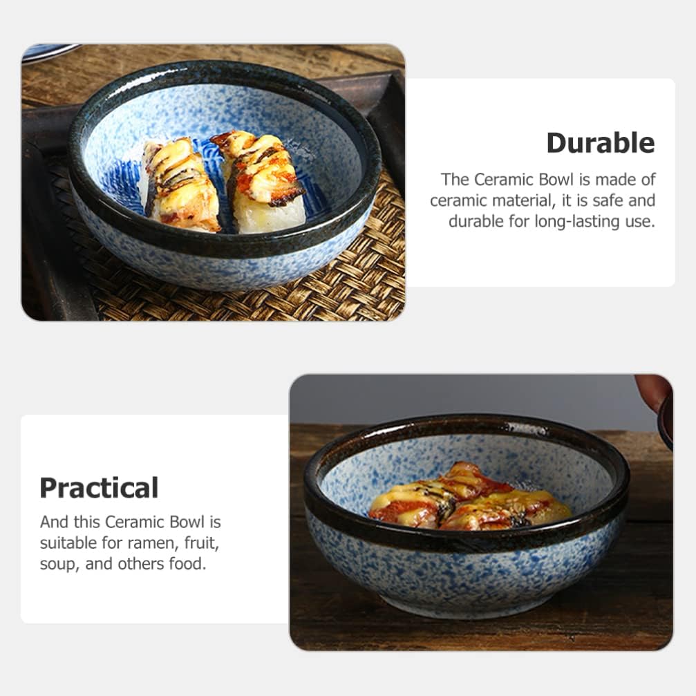 Ceramic Bowl, Ramen Bowl, Instant Ramen Bowl, Rice Bowl, Porcelain Soup Bowl for Udon, Asian Noodle A (Color: As Shown 2)