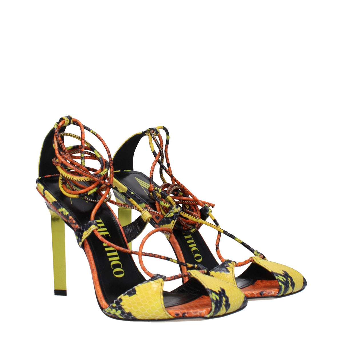 The Attico Sandals Adele Women Leather Orange/Yellow - Image 3