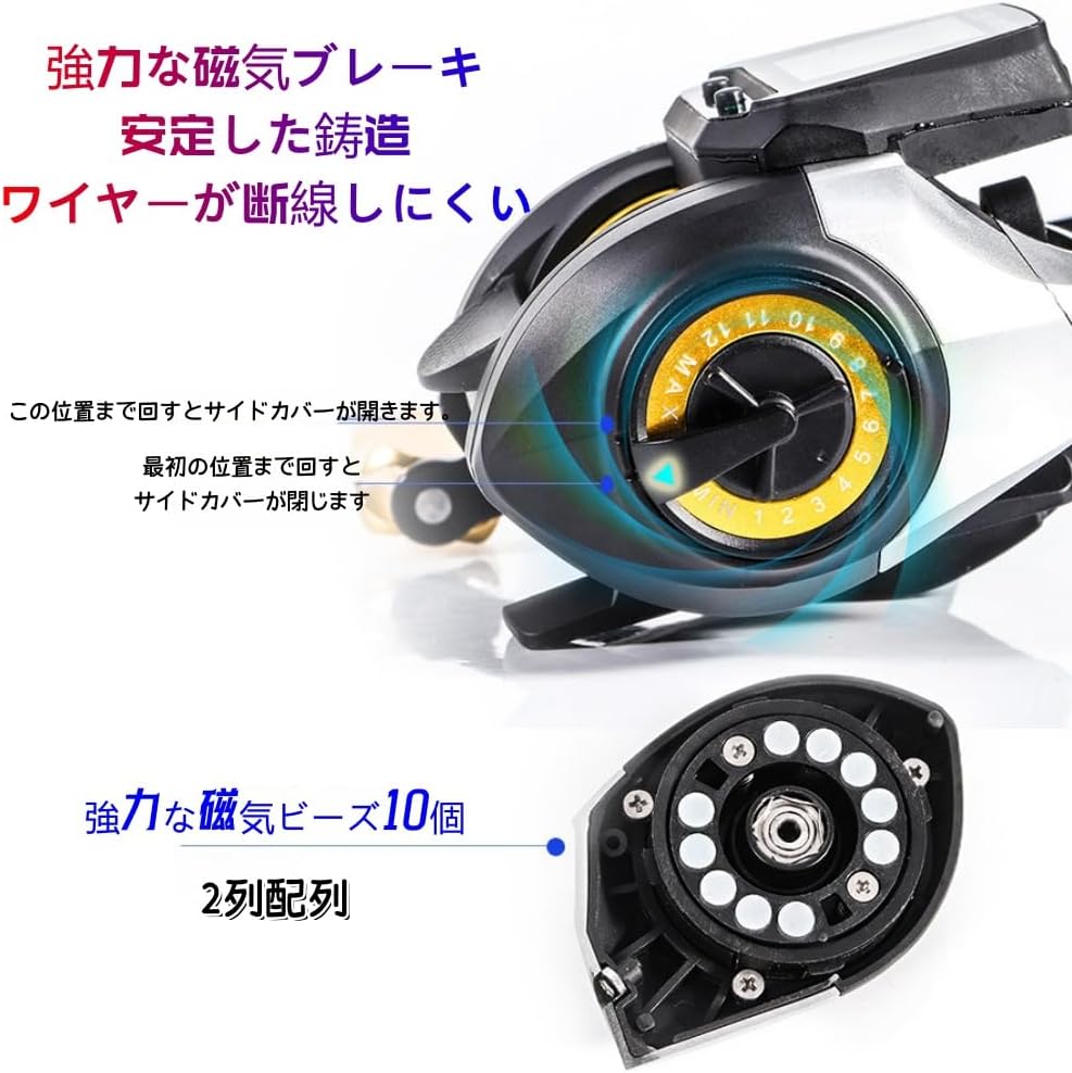 Deronder Electric Reel, Digital Display Water Drop Wheel, Fishing Reel, Smooth Reel, Lightweight Lure Reel, USB Rechargeable, Left/Right Handle, 6.3:1 Gear Ratio, Trolling Equipment, Ideal for