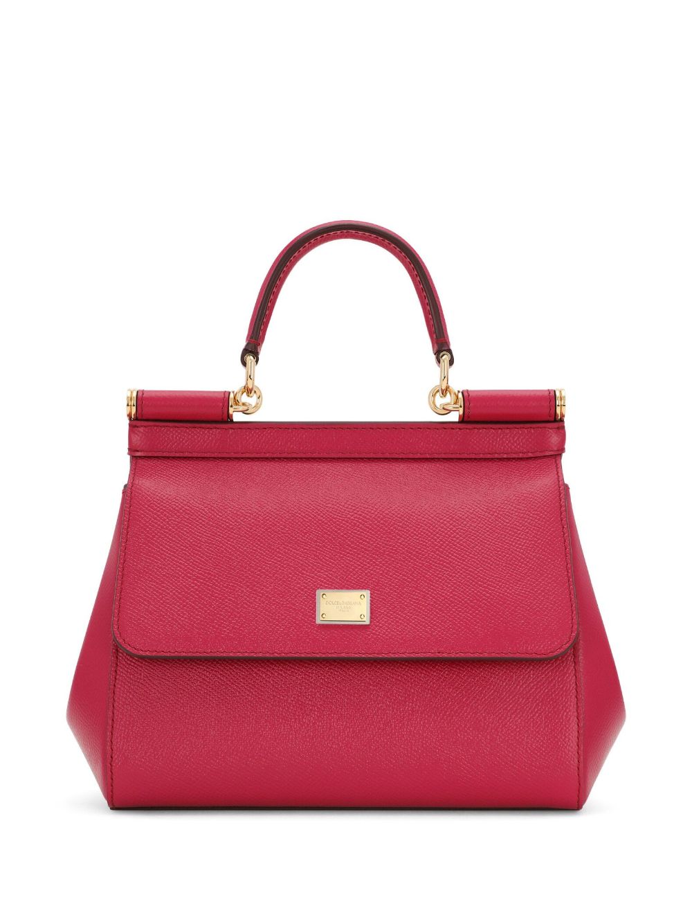 Dolce  Gabbana ドルチェ＆ガッバーナシチリアミディアムレザーハンドバッグ - Image 3