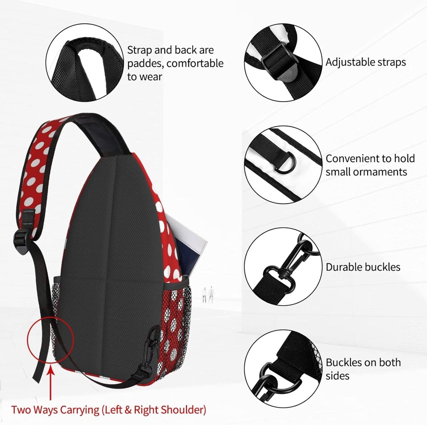 Famame Mochila bandolera para el pecho, bolsa de hombro, gimnasio, ciclismo, viajes, senderismo, mochila para hombres y mujeres, MultiColor37, Tamaño único