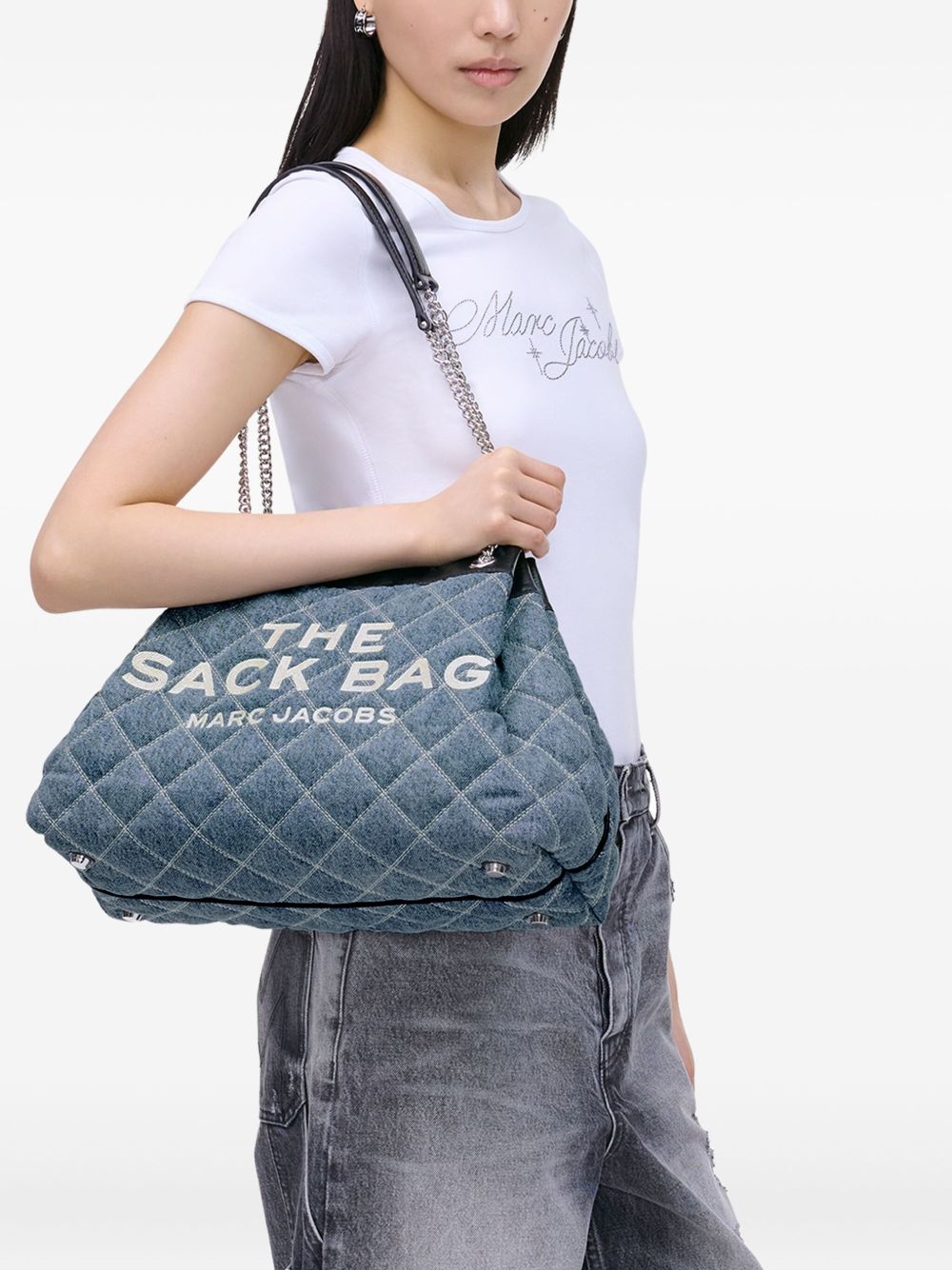 Marc マークジェイコブスチェーン袋大きなコットンショルダーバッグ - Image 3