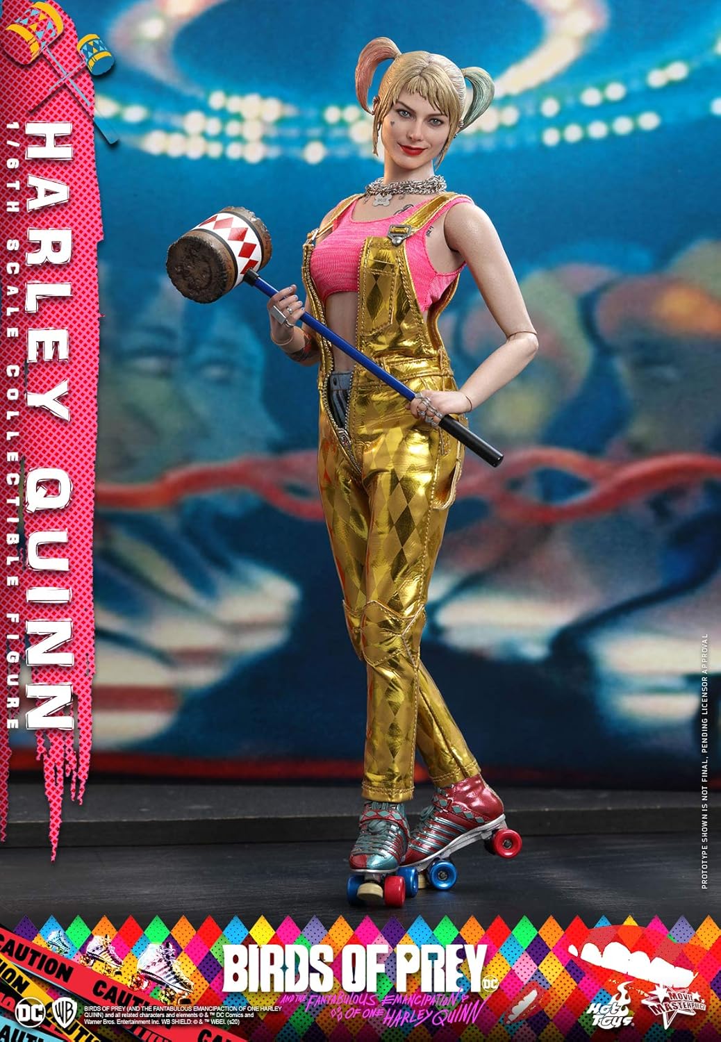 Hot Toys Movie Masterpiece - Harley Quinn's Brilliant Awakens BIRDS OF PREY - Harley Quinn (Gold Overalls Version) 1/6 Scale Figure, Red MM#565