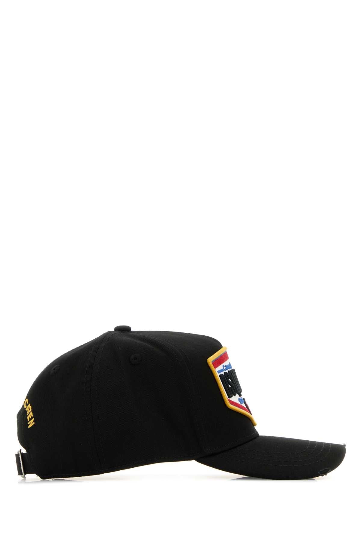 Dsquared2 Dsquared Black Cotton Baseball Cap - Image 3