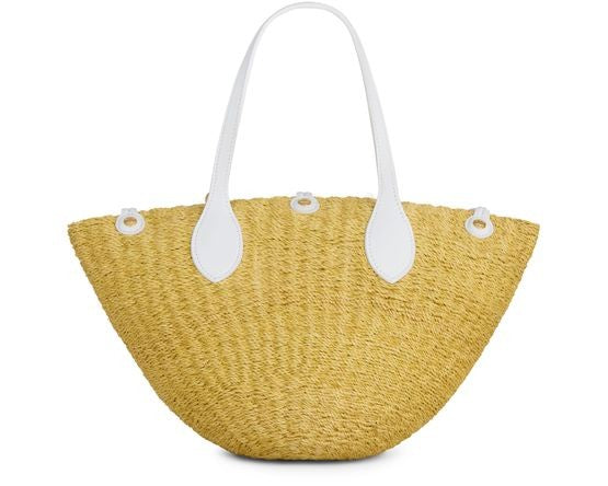 CELINE Small Triomphe beads basket in sisal and calfskin - Image 3