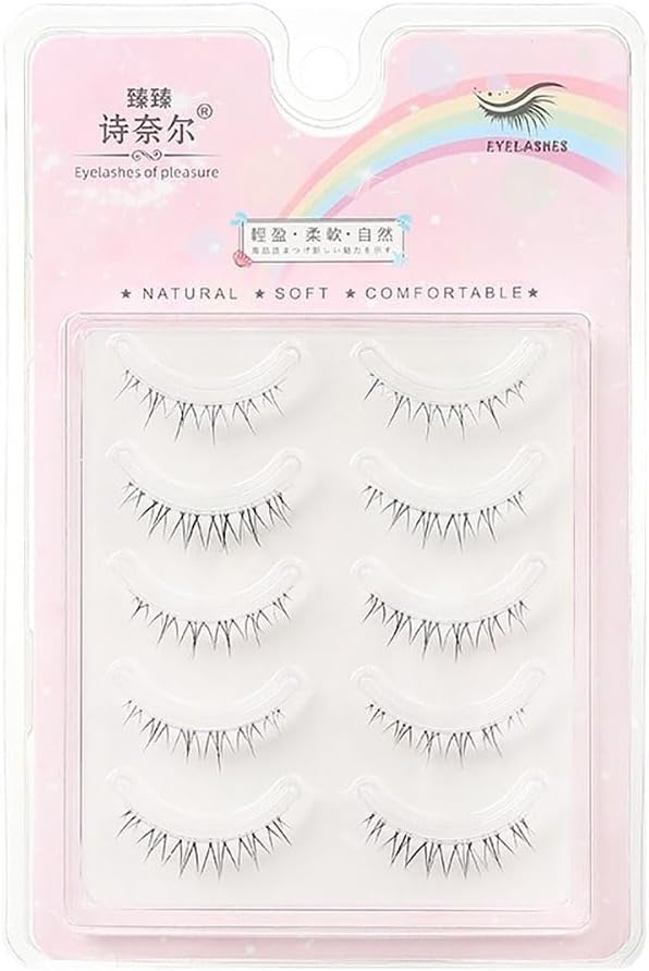 5 Pairs Lower Eyelashes Small Flame Transparent Stem Eyelash Extensions 1:1 Shrink Eye Makeup Tools Beauty