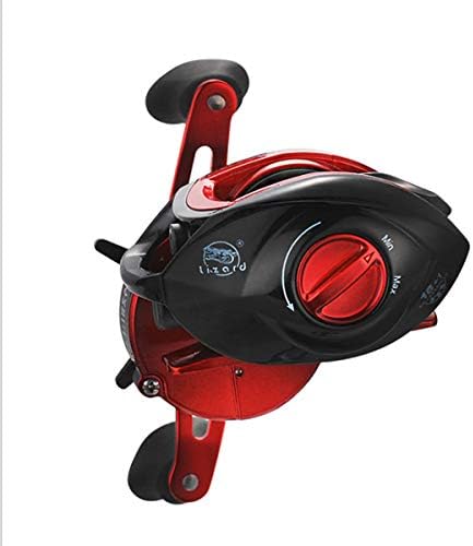 Wellvie Bait Reel Left Handle Wakasagi Fishing 18+1BB 8.1:1 High Gear Black/Red Fishing Saltwater Fishing Reel Octopus Bass Fishing Salt (Red x Black)