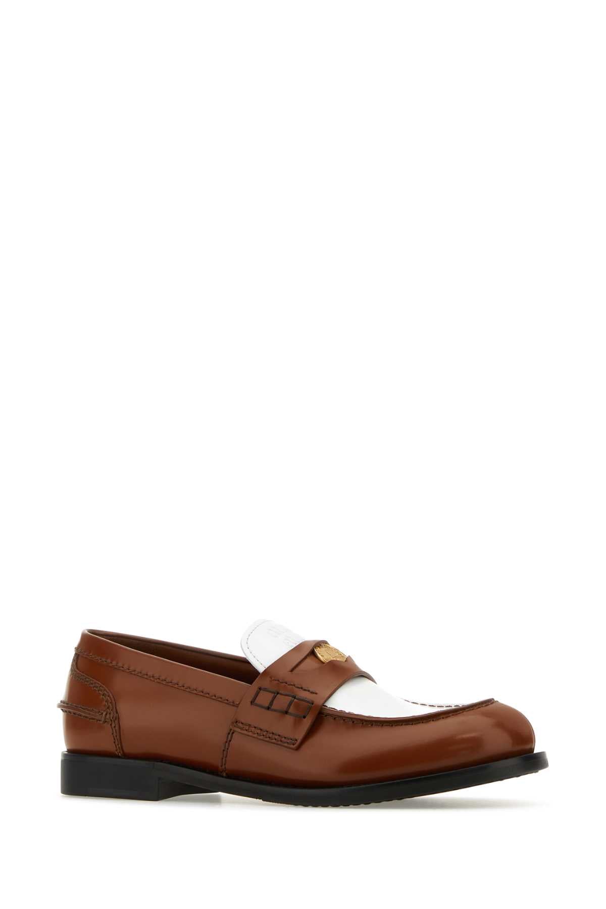 Miu Miu Miu Two Tone Leather Loafers - Image 3