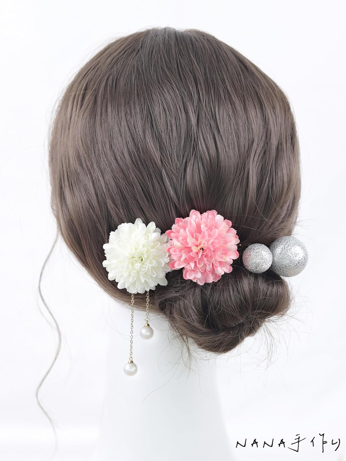 NANA Handmade Hair Ornament, Ping Pong Mu, Japanese Ball, Cute, Coming of Age Ceremony, Shichi-Go-San Fireworks Festival, Yukata, Graduation Ceremony, School Entrance Ceremony, Summer Festival