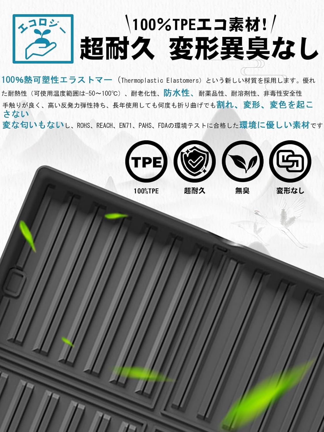ruiya Foldable Toyota Land Cruiser 250 Rankle 250 5 Seater Luggage Mat Land Cruiser 250 Luggage Tray 3D Luggage Mat Waterproof Non Slip TPE Material Stain Resistant Super Durable Easy to Use Odorless