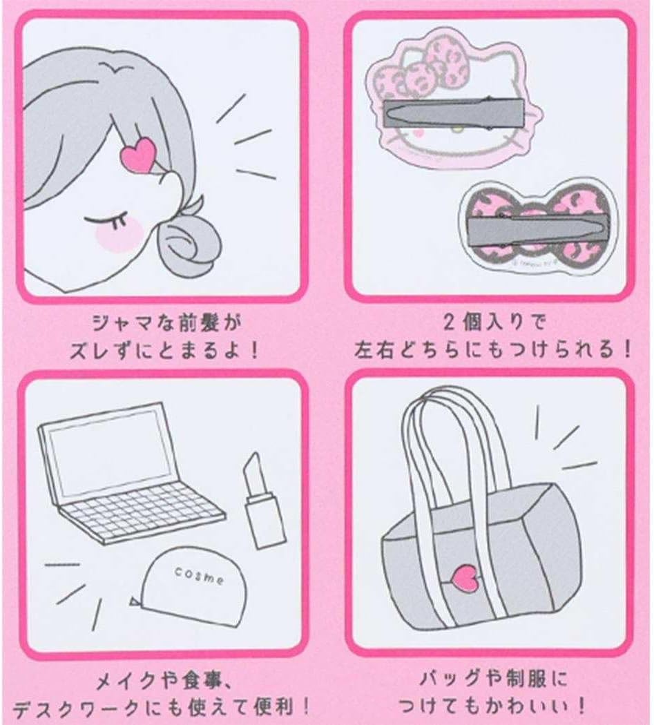 Camio Japan 068895 Hello Kitty Lamé Kira Hair Clip, Brown, Gal Art Big Ribbon