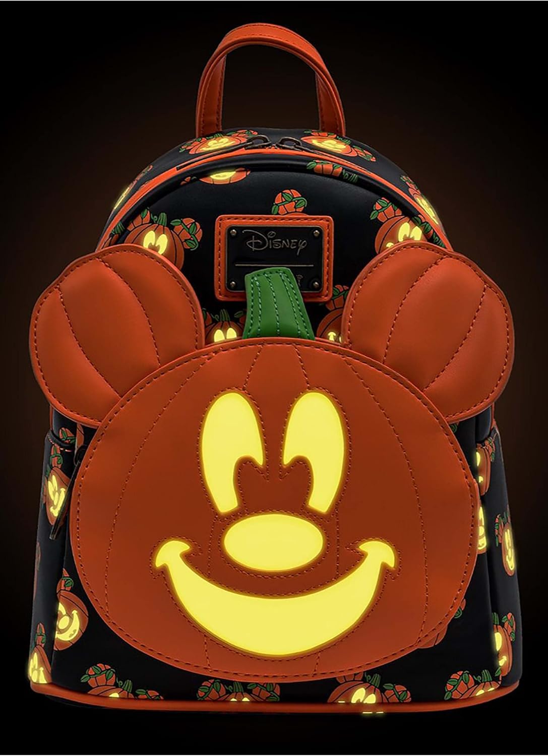 Loungefly Disney Mickey-O-Lantern - Bolso de hombro con correa doble para mujer