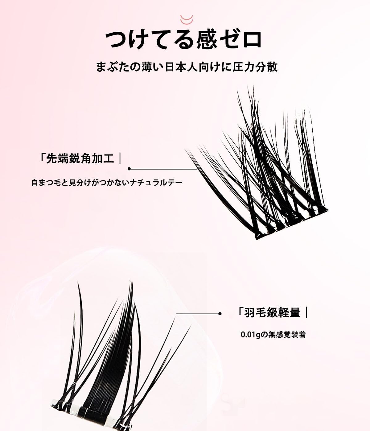 Nemio Partial False Eyelashes, No Glue Required, 1 Second Pita Eyelashes, Lower Eyelashes, No Glue Lashes, Segmented Self Adhesive Eyelashes, Lightweight, Comfortable, Salon Quality, Daily Use, SNS