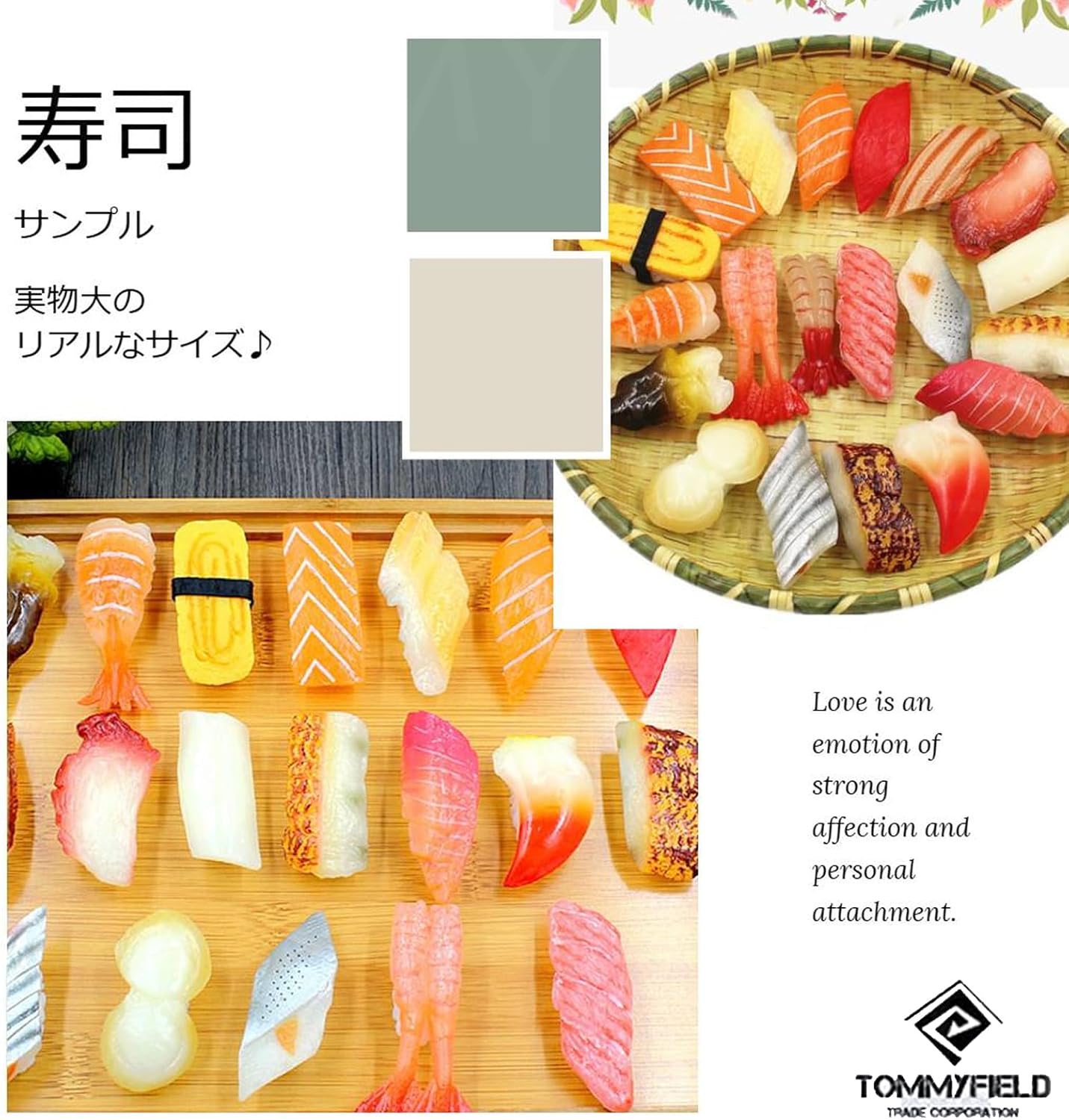 TOMMYFIELD Food Sample Kit Fake Sushi Sample Sample Sample Sushi Nigiri Set (A) [Parallel Import]