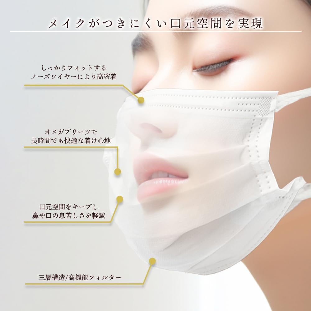 Non-woven Fabric Mask, Made in Japan, 30 Masks, Individually Packaged, 3-Layer Filter for 99% Thorough Cut