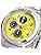 Seiko 1/20 Second Chronograph Quartz Wristwatch, Men's Silver, Overseas Model, Silver x Yellow SND409P, Sporty