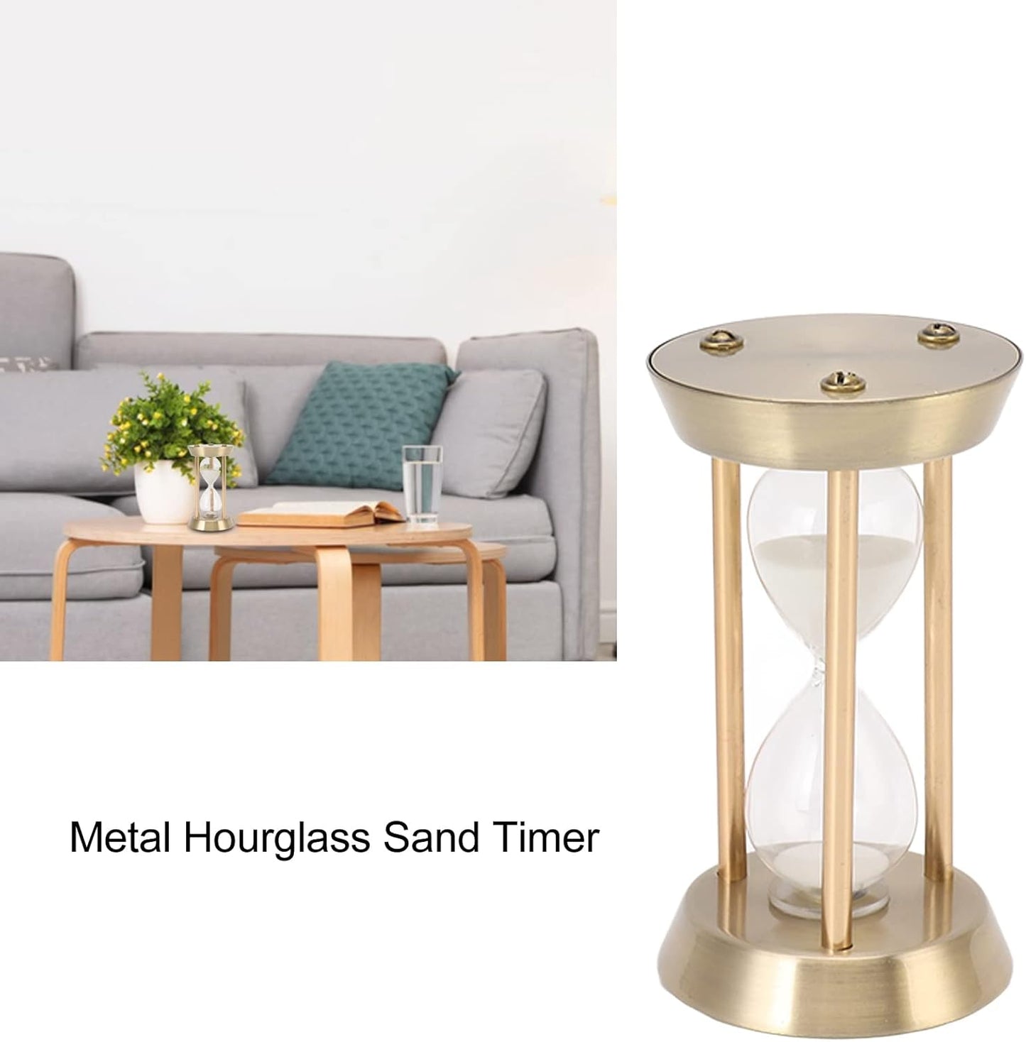 LckCryspho メタル砂時計 30分 – デコビンテージデザイン キッチンカウントダウン オフィス装飾 ヨガタイマー ゲーム用 (ブロンズミニ10分,ブロンズミニ10分)