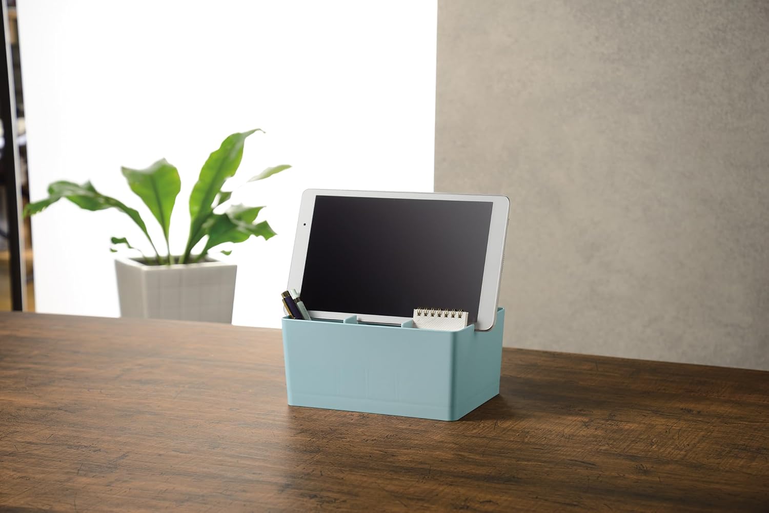 JEJ Astage Storage Box, Desk Tote, Mini Desk Organizer, Blue, Stacked, Made in Japan, Width 8.5 x Depth 6.4 x Height 5.7 inches (21.5 x 16.3 x 14.5 cm)