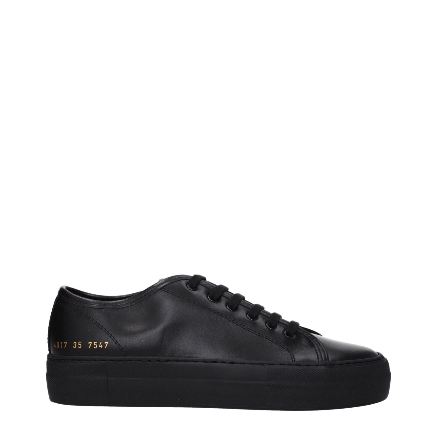 Common Projects 一般的なプロジェクトスニーカーレザーブラック - Image 3
