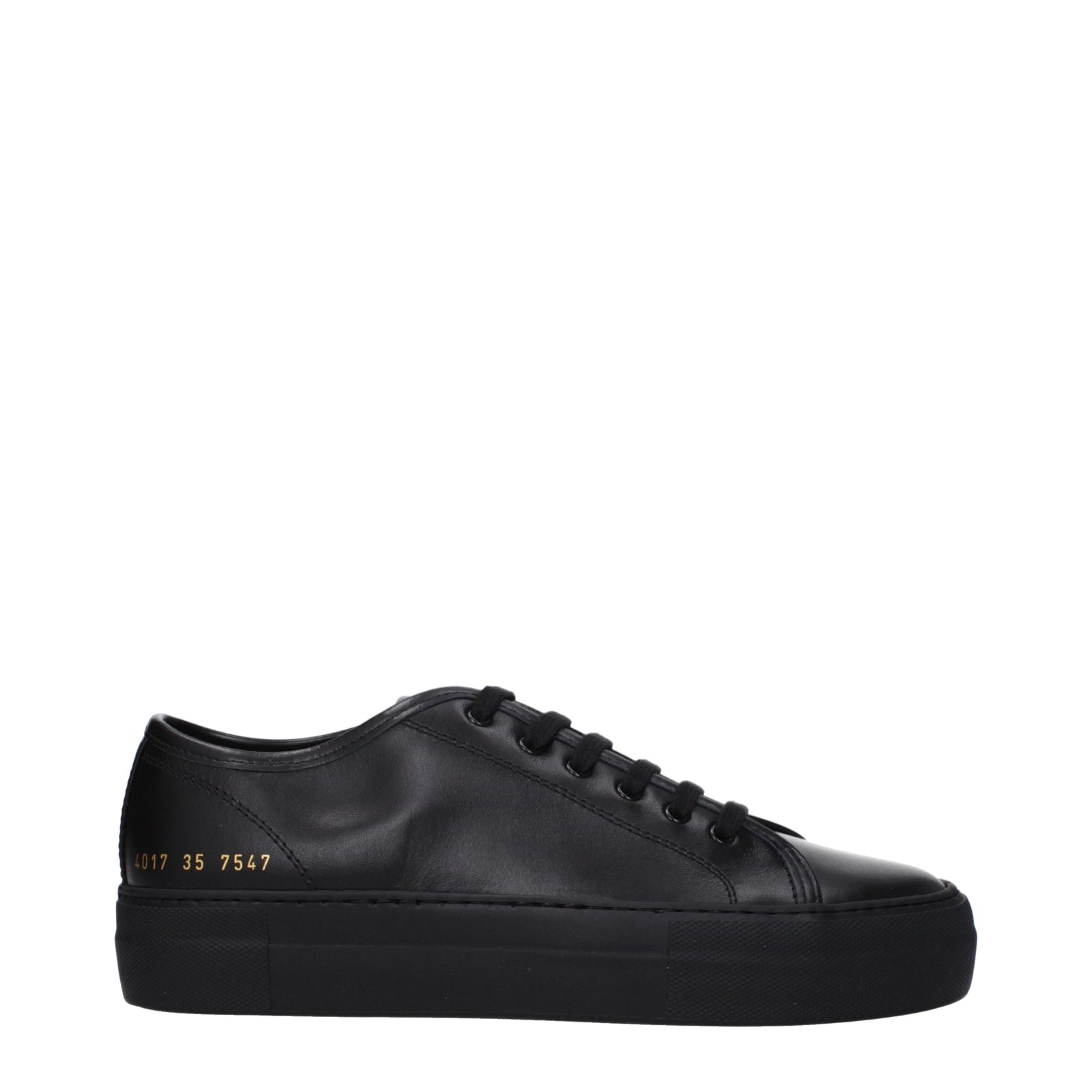 Common Projects 一般的なプロジェクトスニーカーレザーブラック - Image 3