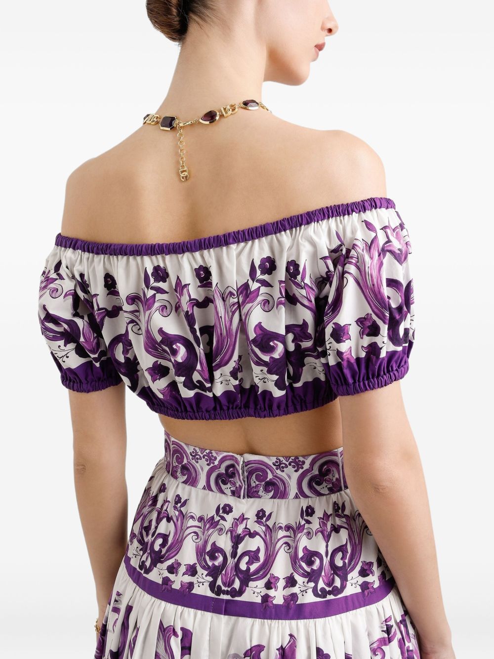 Dolce  Gabbana ドルチェ＆ガッバーナマイオリカプリントコットントップ - Image 3