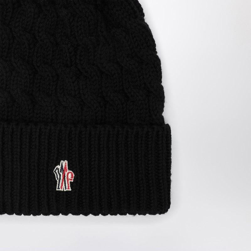 Moncler ポンポン付きモンクレールグレノブルブラックウールの帽子 - Image 3