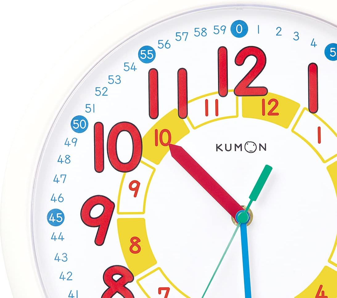 Kumon Publishing Study Clock, DC-53, White, Educational Toy, For Ages 3 and Up