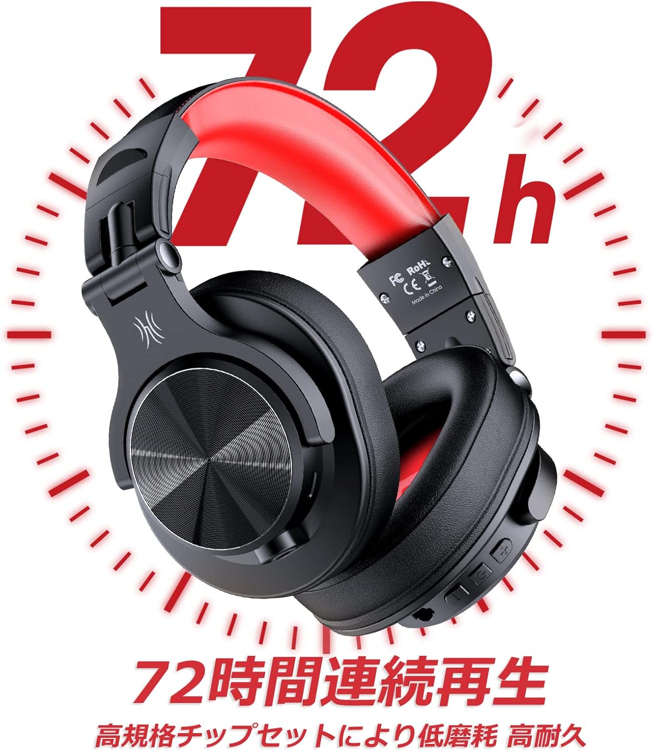 OneOdio A70 Bluetooth Headphones Over-Ear Wireless Headphones, 72 Hours Playtime, 3.5mm/6.35mm Jack Compatible, For Studio Monitoring, Mixing, DJ, Guitar Amplifier, Laptop, PC, Tablet
