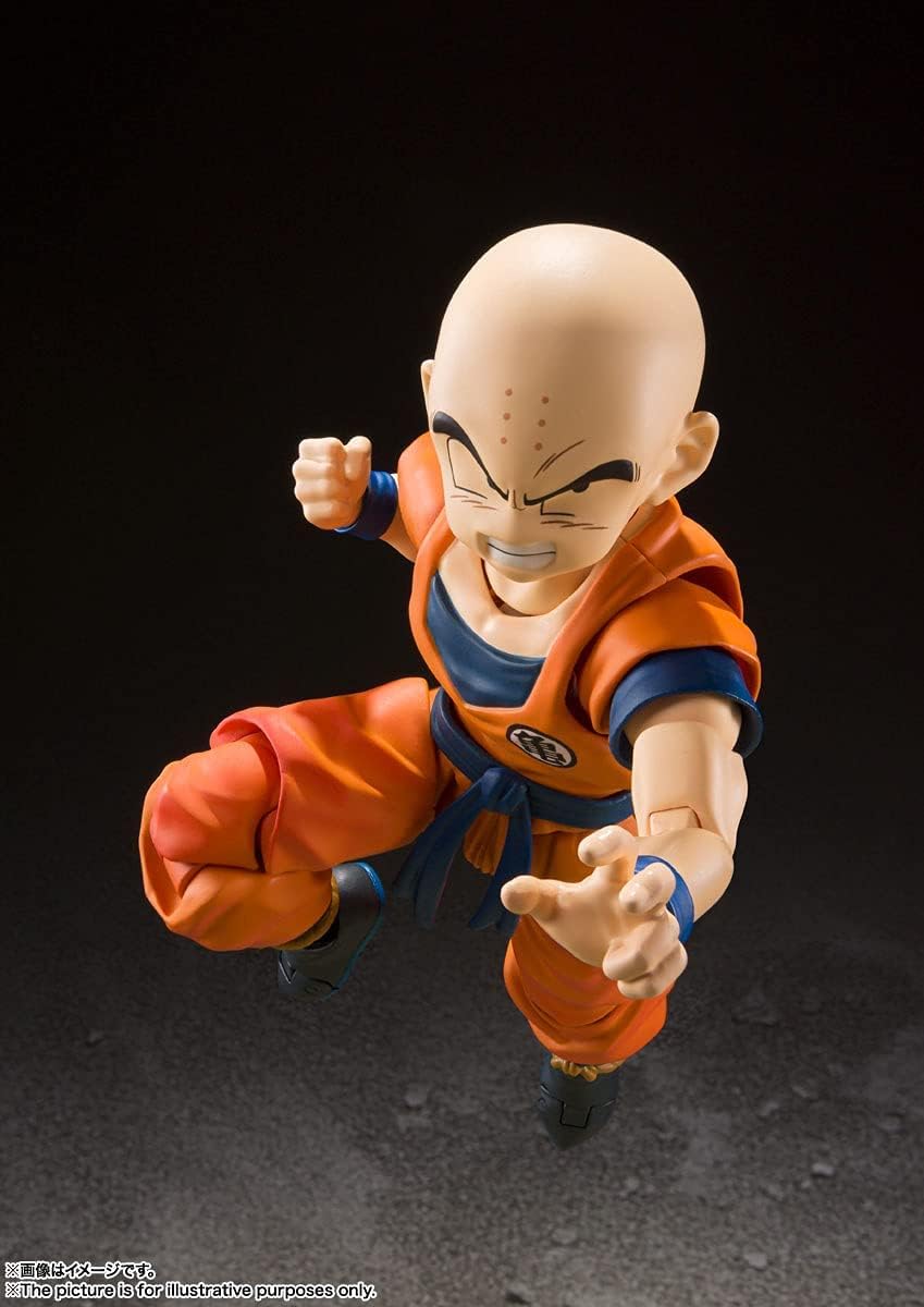 BANDAI SPIRITS S.H. Figuarts Dragon Ball Z Kuririn - Earthlings Strongest Man - Approx. 4.5 inches (115 mm), PVC & ABS Pre-painted Action Figure