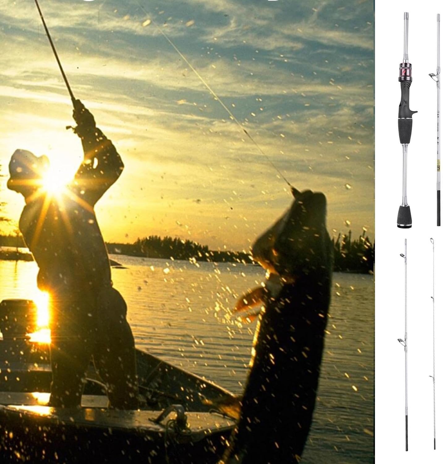 Travel Fishing Pole, Baitcasting Rod | Carbon Fiber Saltwater Surf Fishing Rod | Outdoor Fishing Equipment [Video Included] Carbon Short Pole, Injection Microbial Lure Rod, Ultra Lightweight, Portable