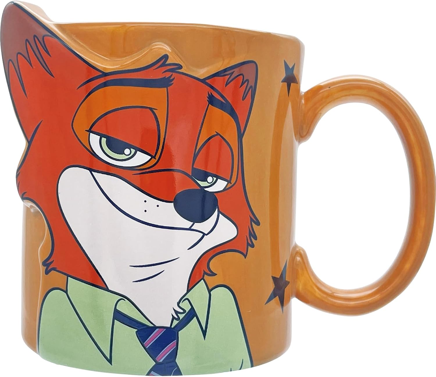 Disney Zootopia Love Mug Pair, Nick, Judy, Approx. Diameter 3.1 x 3.5 inches (8 x 9 cm), 10.1 fl oz (300 ml), Kiss, Pair Mug, Tableware, Miscellaneous Goods, Zootopia Goods, Birthday Gift, Blue Orange