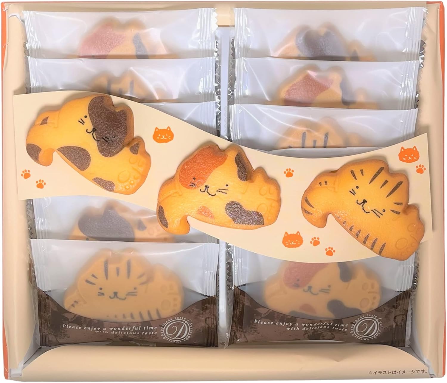Toyogami Seika Shinshu Nyanko Three Brothers (Shinshu Nagano Souvenir, Sweets, Western-style Cookies, Printed Cat Cookies) 12 pieces (x 1)