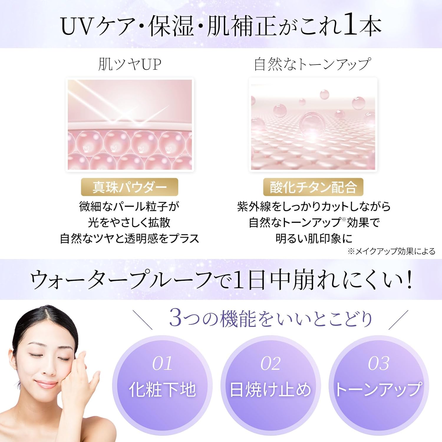 Livion UV Protection Base Sunscreen Makeup Base Tone Up SPF 50+ PA++++ Human Stem Cell Exosomes Niacinamide Glutathione Sensitive Skin Pink 30g [Official]