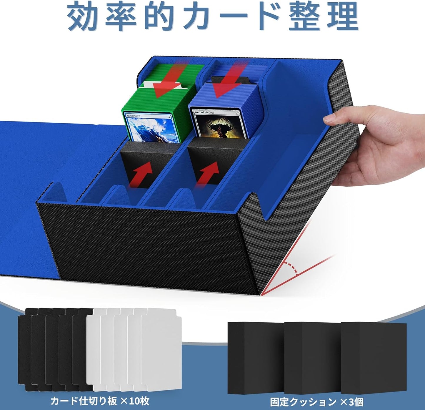 Mlikero Deck Case Card Case Large Capacity 1800-Card Storage Card Case Trading Card Magnet Trading Card Case Storage Box with 10 Dividers and 3 Foam Plugs Compatible with Yu-Gi-Oh! Pokemon MTG Duel