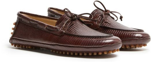 LE MONDE BERYL Driver calf snake effect leather moccasins - Image 3