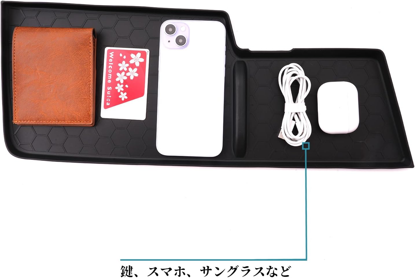 ruiya 2023 Suzuki New Spacia Spacia Custom MK54S MK94S Passenger Open Tray Mat Rubber Mat Dashboard Tray Mat Pocket Passenger Interior Tray Mat Storage Accessory Rubber Material No Rattling Noise