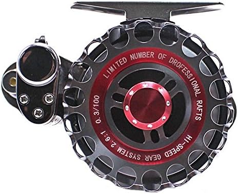 Wellvie Caset Fishing Raft Reel Loofah Fishing Octopus Squid 2.6:1 10BB Drop Single Shaft Reel for Raft Tie Reel with Level Winder (Red)