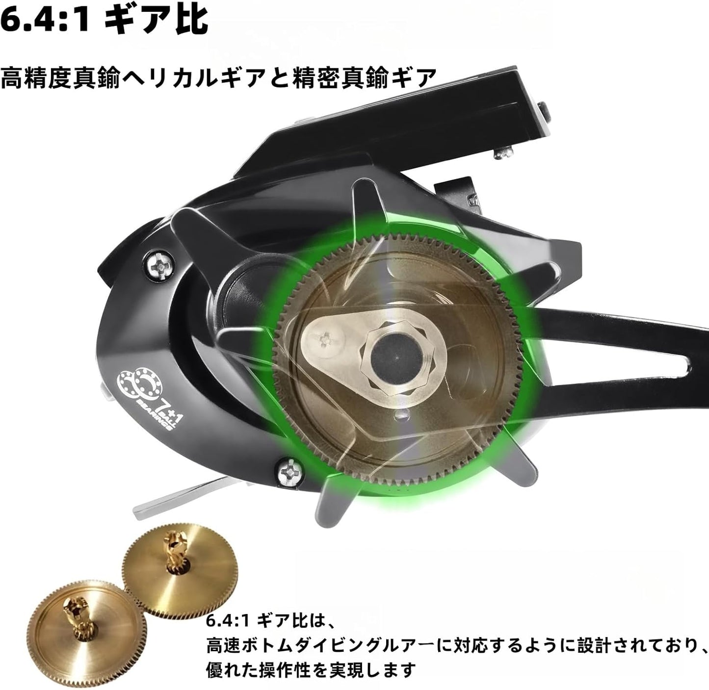 Bait Fishing Reel, 6.4:1 Gear Ratio, Digital Fishing Reel, Depth Position, Accurate Line Counter, Waterproof, USB Rechargeable, 0-24 Speeds Stepless Speed Adjustment, Lightweight, Fish Shadow