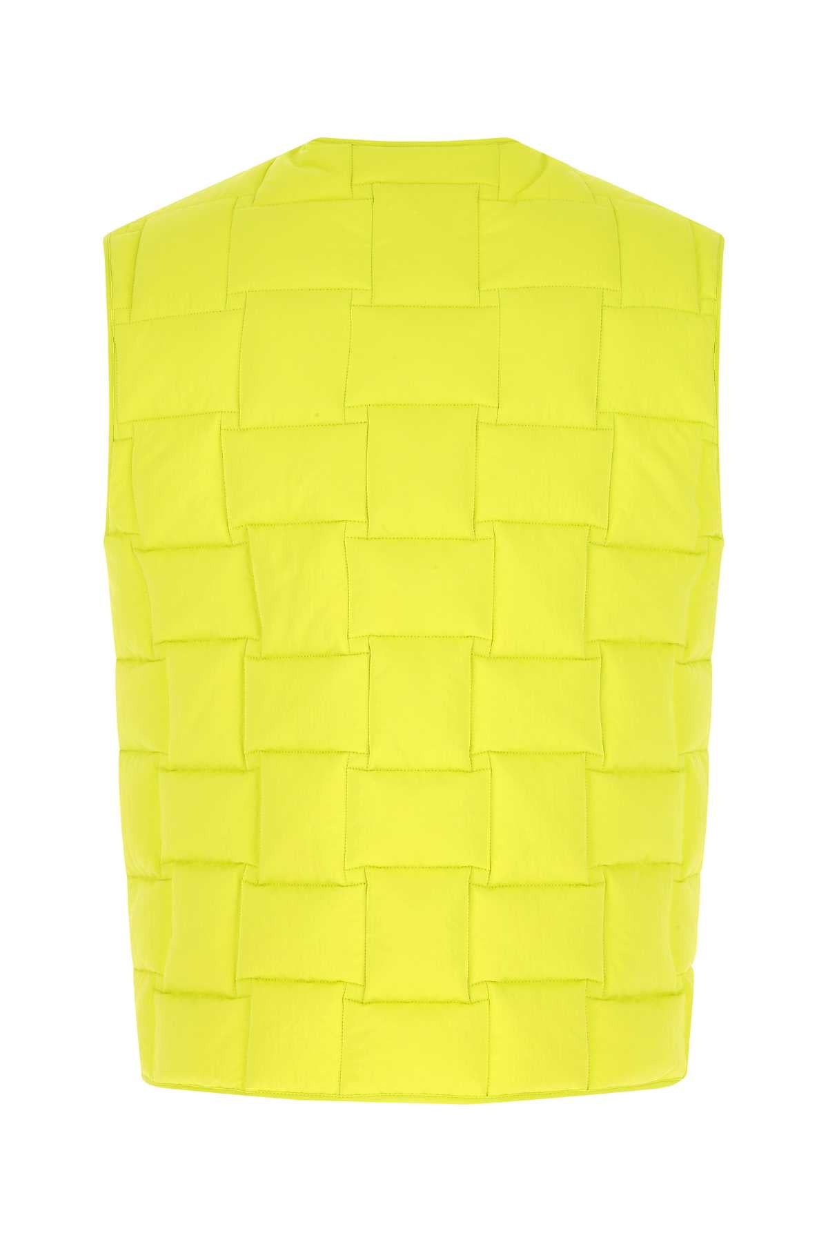 Bottega Bottega Veneta Fluo Yellow Nylon Padded Vest - Image 3