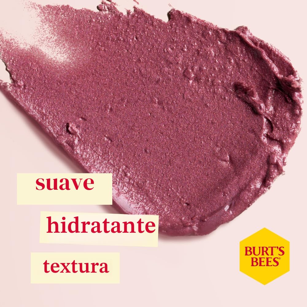 Burt's Bees Brillo de labios hidratante 100% natural, Pruna - 1 tubo