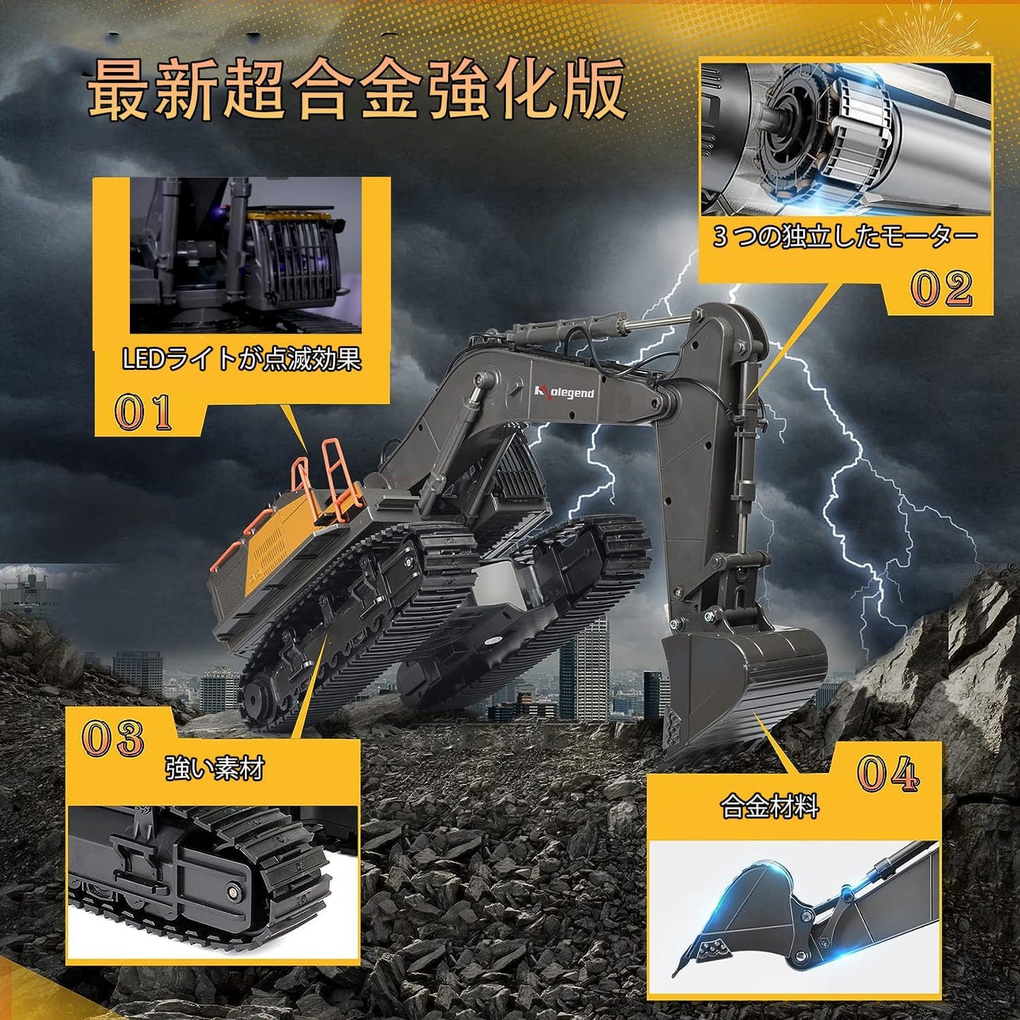 Excavator Radio Control Super Alloy Enhanced Version Excavator Multi-function Construction Vehicle Power Shovel Radio Control 22CH 2.4GHz Wireless 360/680 Degree Rotation 1:14 RC Shovel Bed Sandbox