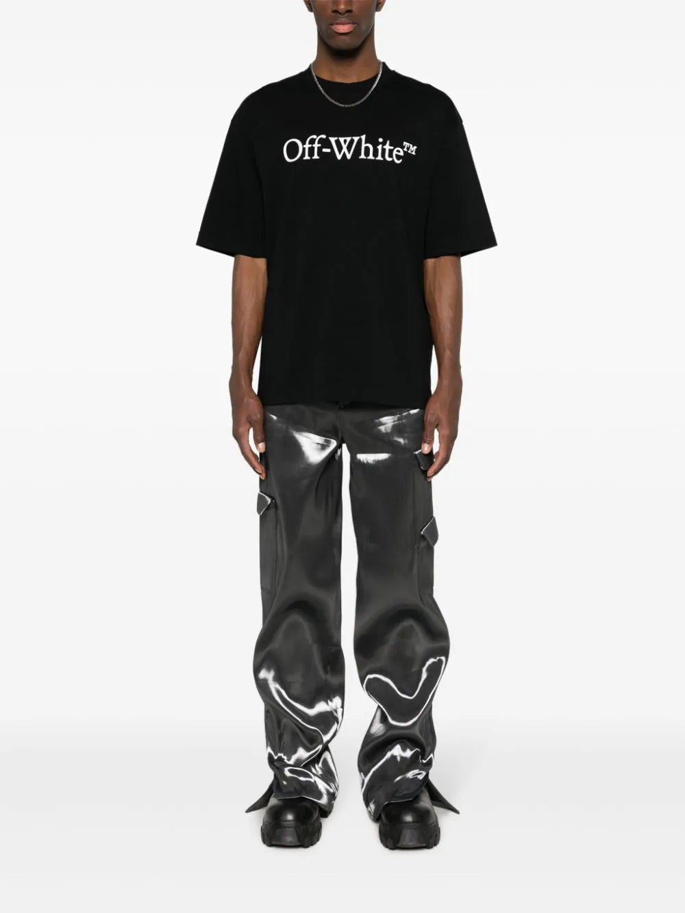 Off Off White Big Bookish Skate Cotton T Shirt - Image 3