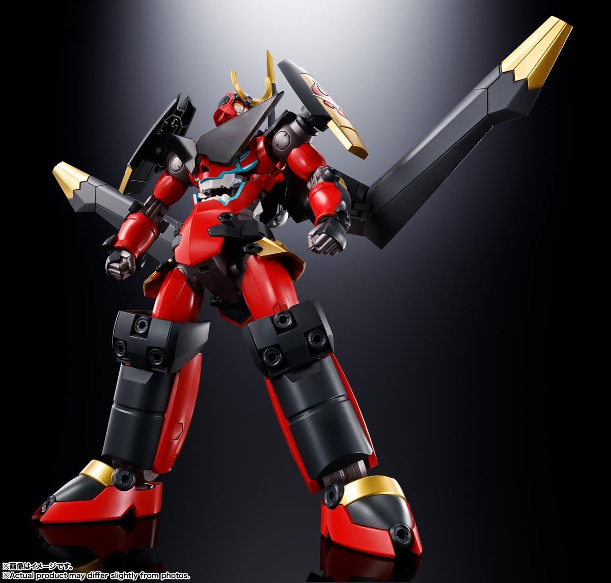 BANDAI SPIRITS Soul of Chogokin Gurren Lagann GX-107 Complete Transformation Combined Gurren Lagann & Large Slalom Giga Drill Set, Approx. 7.1 inches (180 mm), PVC & ABS & Die Cast, Painted Action