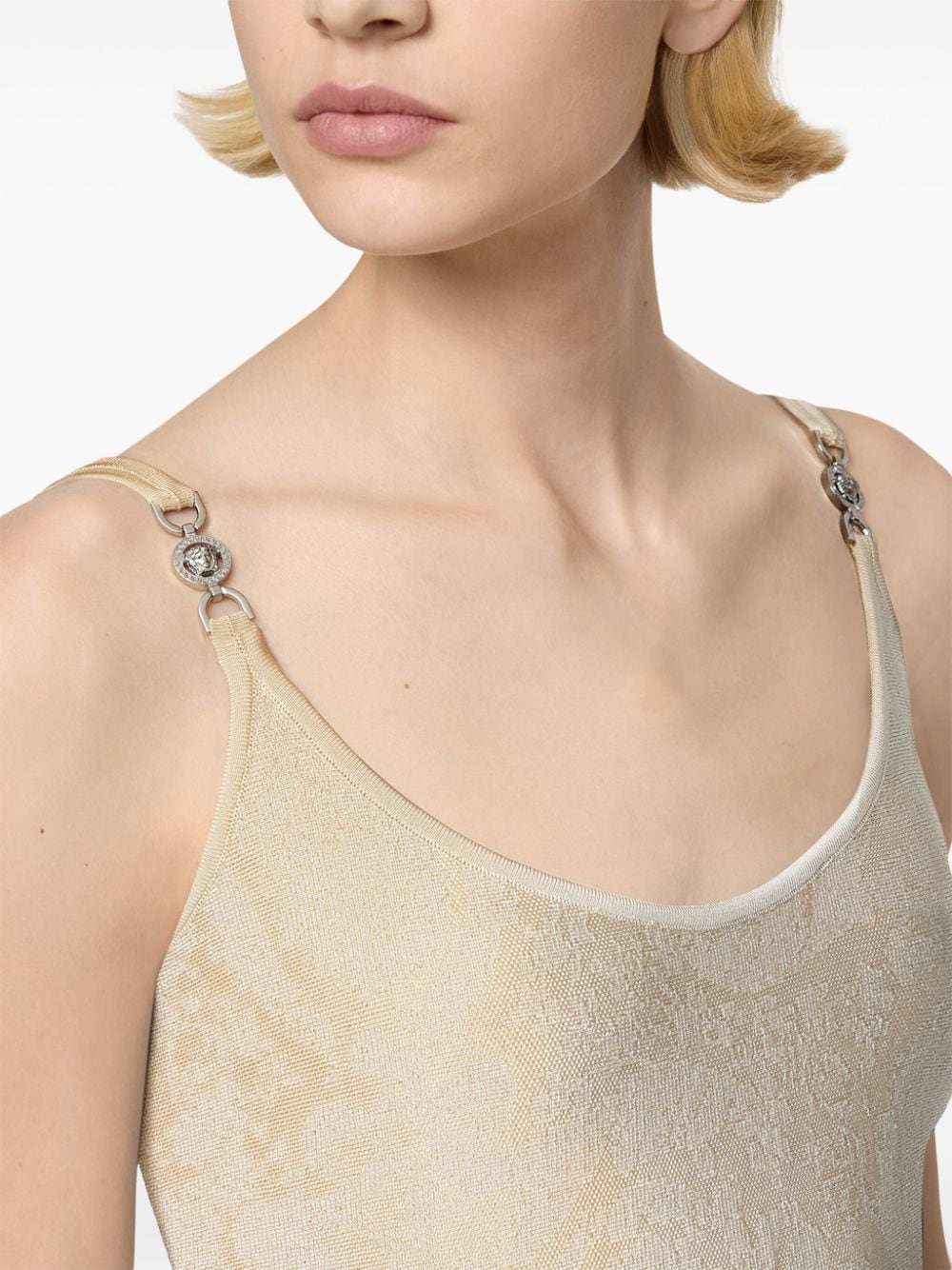 Versace ヴェルサーチバロッコテクスチャショートドレス - Image 3